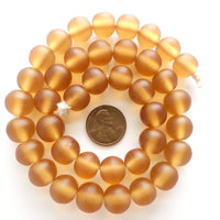 Resin Amber Matte, Round 10mm, Strands of 40