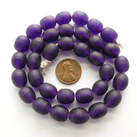 Resin Purple Dark Matte, Ovals 12x10mm, Strands of 34