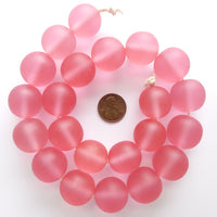 Resin Pink Matte, Large Round 20mm, Strands of 21