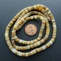 Shell, Gold Lip Heishi 5mm on 24-inch strands