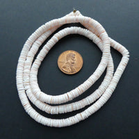 Shell, Melon Heishi 5mm on 24-inch Strands