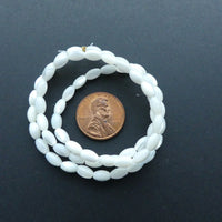Shell, Mother of Pearl White Rice 7x4mm on 16" Strand