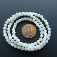 Shell, Mother of Pearl White Rounds 4mm on 16" Strands
