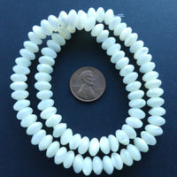 Shell, Mother of Pearl White Rondelles, 8mm on 16" Strand
