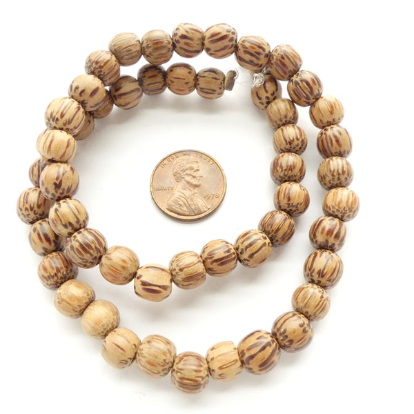 Patikan Wood, Darker 10mm Round Beads on 16" Strands