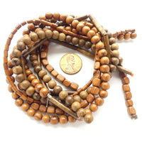 Wood, Mixed Lot of Small Wood Beads Sizes, Shapes and Colors