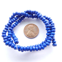 Wood Round Blue, 3x4mm on 16-inch Strands