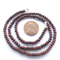 Wood Round, Natural Dark Brown, 4mm on 16-inch Strands