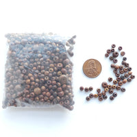Wood Round, Natural Dark Brown, 3-4mm, Pkg of 30 Grams