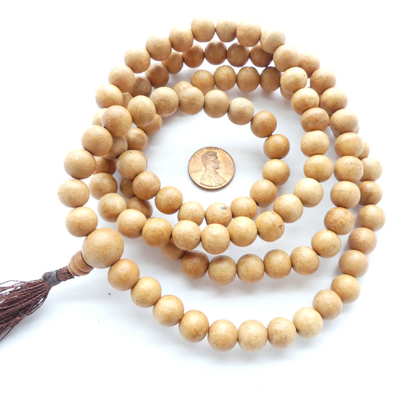 Wood Round, Natural Walnut, 10mm on 38" Mala