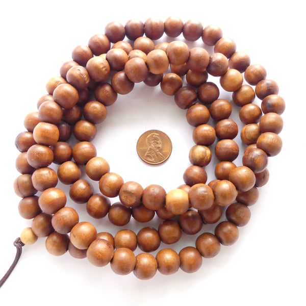 Wood Round, Natural Walnut, 10mm on 38" Mala