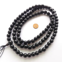 Wood Round, Black Ironwood Mala of 12mm Beads on 38" Strand