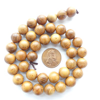 Wood Round, Natural Golden Oak Color, 10mm on 15" Strands