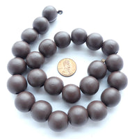 Wood Round Brown Matte, 15mm on 16" Strands