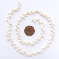 Pearls, White, Dancers (small drops) 6mm on 16-inch Strands