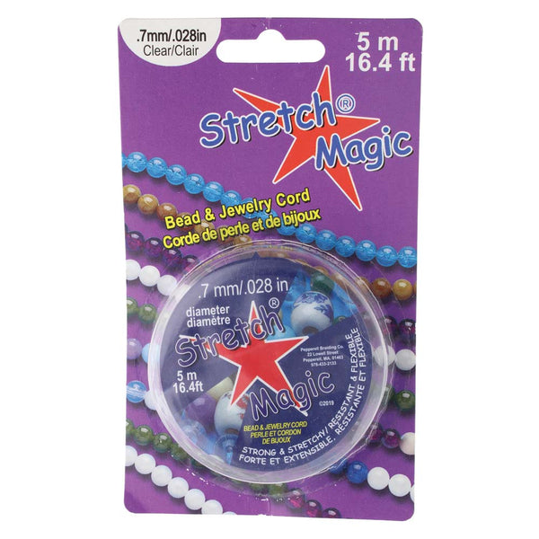 Elastic Cord, Stretch Magic, Clear 0.7 Diameter on 5 Meter Spool